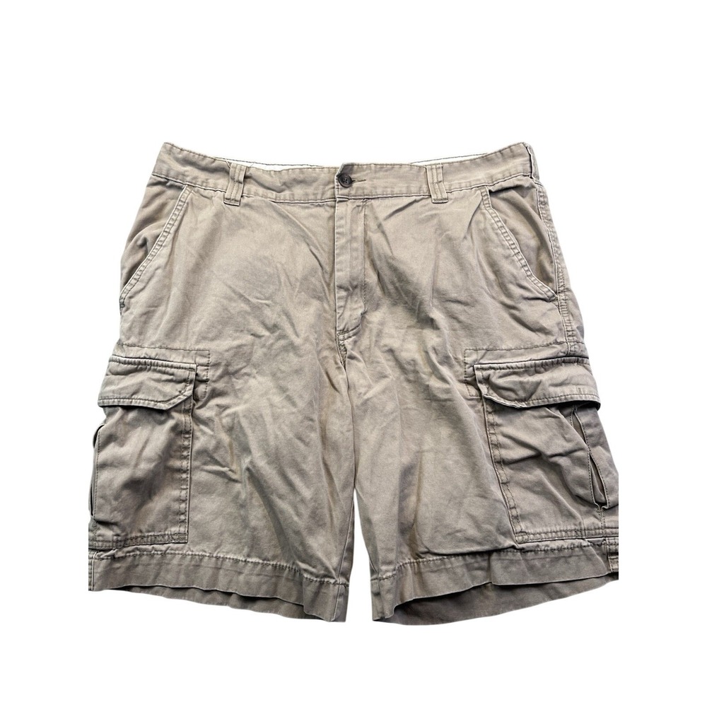 Merona Cargo Shorts Mens 38 Tan Beige 100% Cotton 10" Inseam Hiking Camping